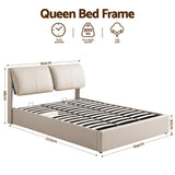 Artiss Queen Bed Frame Gas Lift Storage 3 Drawers Adjustable Headboard Platform Base - Front View