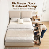 Artiss Queen Bed Frame Gas Lift Storage 3 Drawers Adjustable Headboard Platform Base - Close-Up Angle