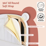 Artiss Kids King Single Bed Frame Bear Ears Headboard Upholstered Leather Platform Bed for Child - 45-Degree Angle