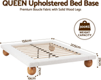 Artiss Boucle Queen Bed Frame and Chest of 6 Drawers Bedroom Set