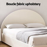 Artiss Bed Frame Gas Lift Strorage Beds Base Platform Boucle Fabric Double ELLA - Top-Down View