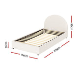 Artiss Bed Frame Gas Lift Strorage Beds Base Platform Boucle Fabric King Single ELLA - Front View