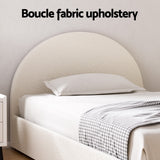 Artiss Bed Frame Gas Lift Strorage Beds Base Platform Boucle Fabric King Single ELLA - Top-Down View