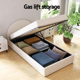 Artiss Bed Frame Gas Lift Strorage Beds Base Platform Boucle Fabric King Single ELLA - 45-Degree Angle
