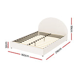 Artiss Bed Frame Gas Lift Strorage Beds Base Platform Boucle Fabric Queen ELLA - Front View