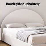 Artiss Bed Frame Gas Lift Strorage Beds Base Platform Boucle Fabric Queen ELLA - Top-Down View