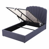 Artiss Double Bed Frame with Lift Up Storage and USB Ports Grey