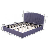 Artiss King Bed Frame with Lift Up Storage and USB Ports Grey - Front View