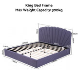 Artiss King Bed Frame with Lift Up Storage and USB Ports Grey