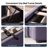 Artiss King Bed Frame with Lift Up Storage and USB Ports Grey