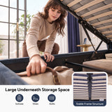Artiss Queen Bed Frame with Lift Up Storage and USB Ports Grey