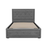 Artiss Bed Frame King Single Size Gas Lift Storage Mattress Base Wooden Grey - Side View