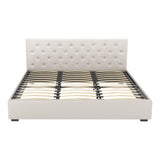 Artiss Bed Frame King Size Gas Lift Beige VILA