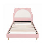 Artiss King Single Pink Kids Bed Frame for Girls Bedroom Cute Animal Upholstered - Side View
