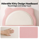 Artiss King Single Pink Kids Bed Frame for Girls Bedroom Cute Animal Upholstered - Top-Down View