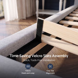 Artiss Double Bed Frame with Tufted Headboard and Plywood Slats Grey - 45-Degree Angle