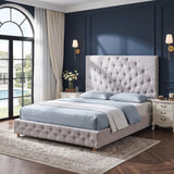 Artiss Double Bed Frame with Tufted Headboard and Plywood Slats Grey - Extra Image