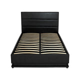 Artiss Bed Frame King Single Size LED Gas Lift Black LUMI - Top-Down View