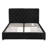 Artiss Double Bed Frame Storage Charging Station Upholstered 3 Drawers USB Type-C