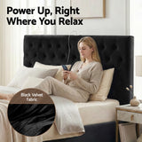 Artiss King Bed Frame Storage Charging Station Upholstered 3 Drawers USB Type-C - Close-Up Angle