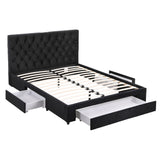 Artiss Queen Bed Frame Storage Charging Station Upholstered 3 Drawers USB Type-C - Extra Image