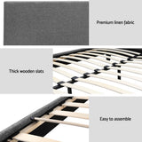 Artiss Bed Frame King Size Grey NEO - Rear View