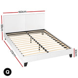 Artiss Bed Frame Queen Size White NEO - Front View