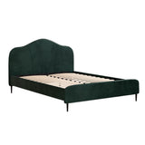 Artiss Bed Frame Queen Size Velvet Dark Green OLAN - Close-Up Angle