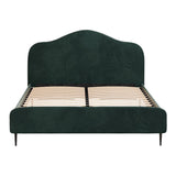 Artiss Bed Frame Queen Size Velvet Dark Green OLAN - Side View