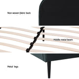 Artiss Bed Frame Queen Size Velvet Dark Green OLAN - Rear View
