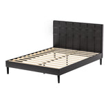 Artiss Bed Frame Double Size LED Black RAVI - Close-Up Angle