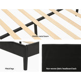 Artiss Bed Frame Double Size LED Black RAVI - Rear View