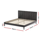 Artiss Bed Frame King Size LED Black RAVI - Front View