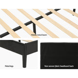 Artiss Bed Frame Queen Size LED Black RAVI - Rear View