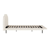 Artiss Bed Frame Queen Size Boucle Beige SASA - Side View