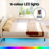 Artiss Bed Frame Queen Size Boucle Beige SASA - 45-Degree Angle