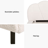 Artiss Bed Frame Queen Size Boucle Beige SASA - Rear View