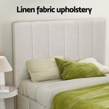 Artiss Bed Frame Double Size Beige TETTE - Top-Down View