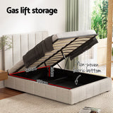 Artiss Bed Frame Double Size Beige TETTE - 45-Degree Angle