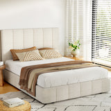 Artiss Bed Frame Queen Size Beige TETTE - Close-Up Angle