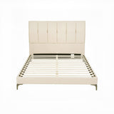 Artiss Double Bed Frame Upholstered Platform Bed with Tufted Headboard 300kg Support - Side View