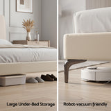 Artiss Double Bed Frame Upholstered Platform Bed with Tufted Headboard 300kg Support - 45-Degree Angle