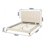 Artiss Queen Bed Frame Upholstered Platform Bed with Tufted Headboard 300kg Support - Front View