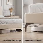 Artiss Queen Bed Frame Upholstered Platform Bed with Tufted Headboard 300kg Support