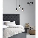 Artiss Bed Head Headboard Double Size Fabric - CAPPI Charcoal - 45-Degree Angle