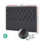 Artiss Bed Head Headboard King Size Fabric - CAPPI Charcoal