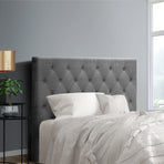 Artiss Bed Head Headboard King Single Size Fabric - CAPPI Grey