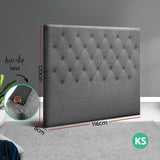 Artiss Bed Head Headboard King Single Size Fabric - CAPPI Grey - Front View