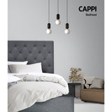 Artiss Bed Head Headboard King Single Size Fabric - CAPPI Grey - Top-Down View