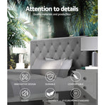 Artiss Bed Head Headboard King Single Size Fabric - CAPPI Grey